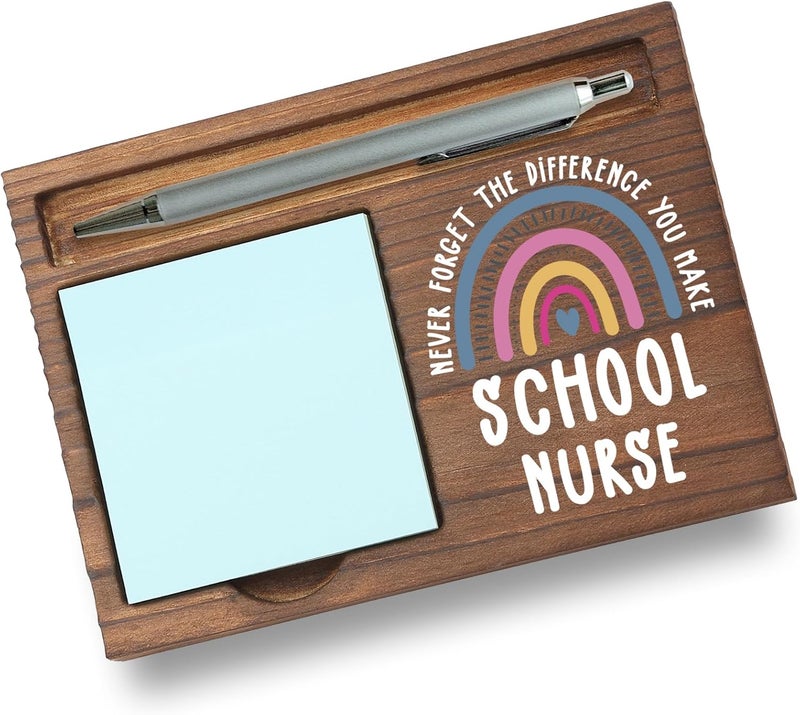 Pariveca School Nurse Appreciation Gifts Note Pad Holder Desk Organizer, Thank You Gift for Health Staff, Back to School, Nurse Week, Graduation Birthday or Christmas PB008 - Image 1